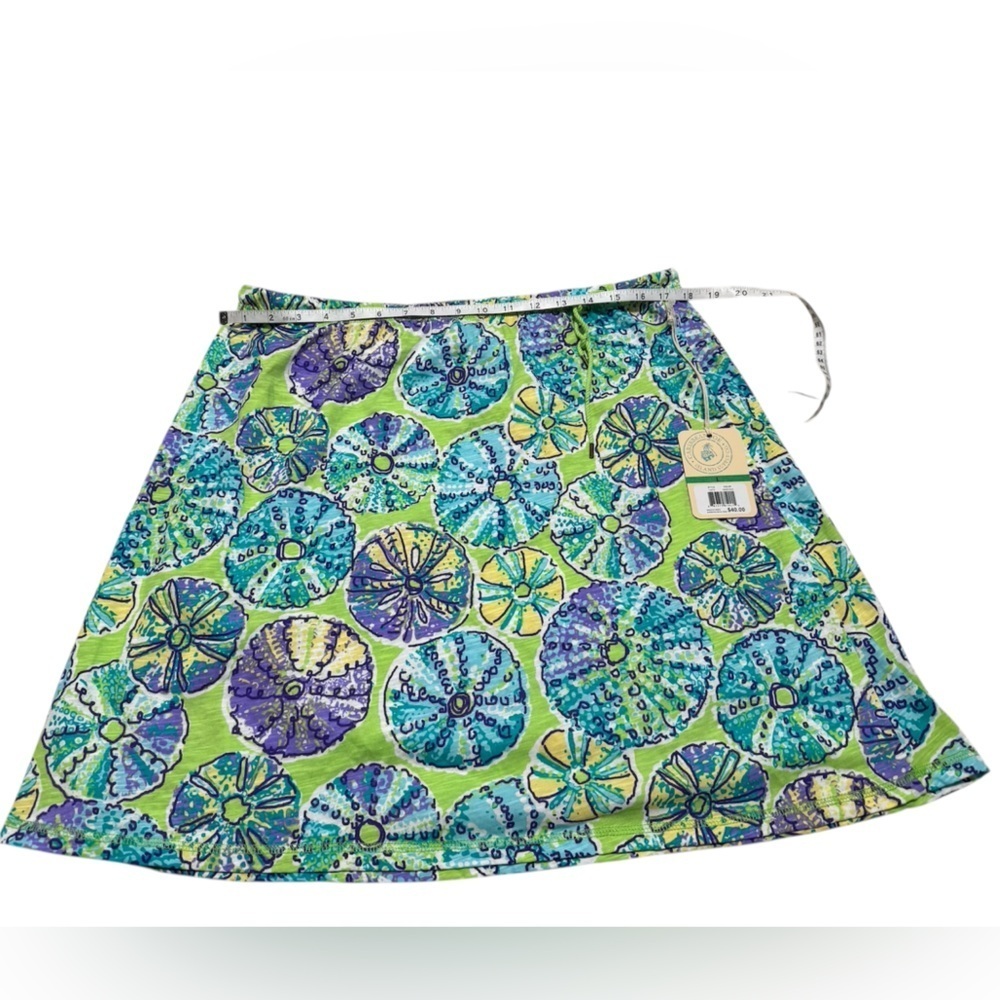 NWT Caribbean Joe Multicolor Pull on Drawstring Cotton Skirt Size Large